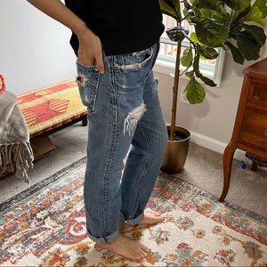 Levi’s 501 Distressed Straight Leg Jeans